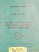 Blanchard-Blanchard No. 16-A & 16-A2, Surface Grinders Machine, Operator's Manual 1959-16-A-16-A2-01